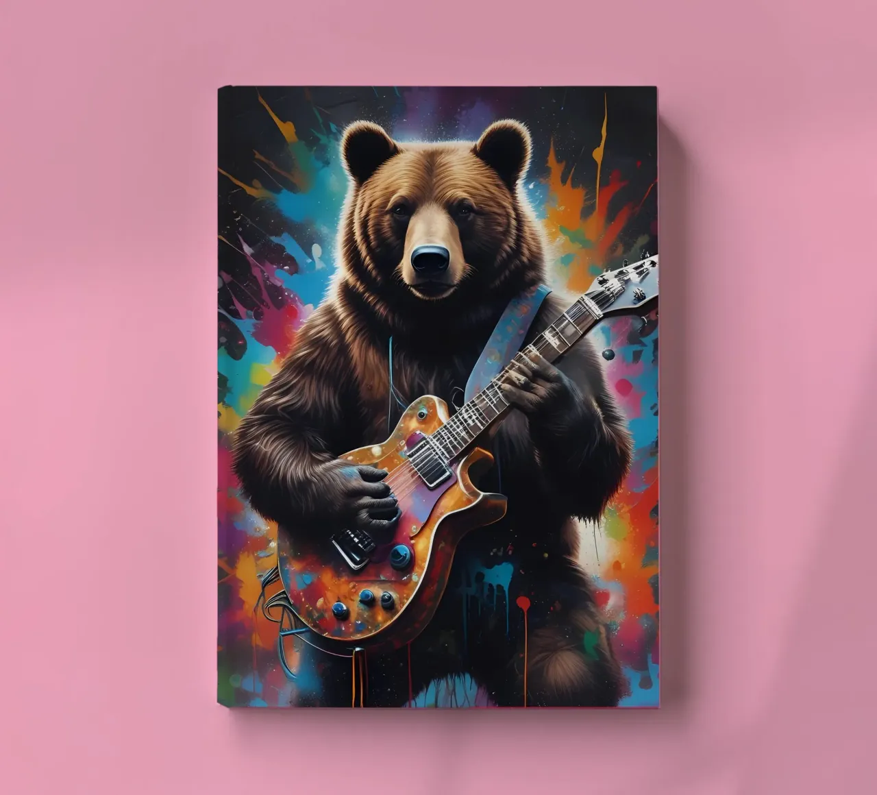 Bear play guitar notebook by MakArena