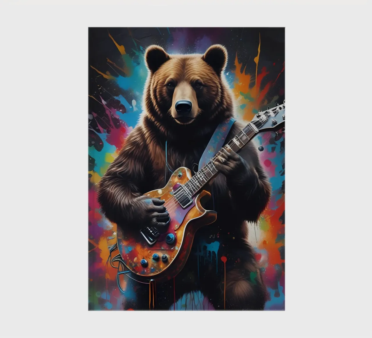 Bear play guitar notebook by MakArena
