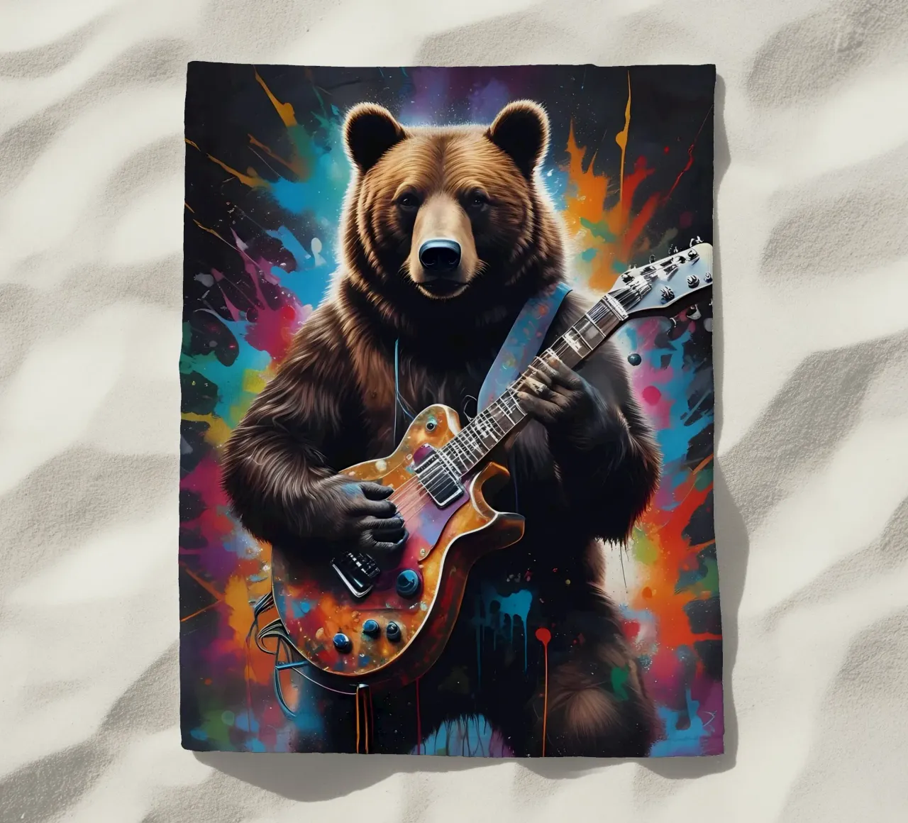 L'orso suona la chitarra telo mare da MakArena