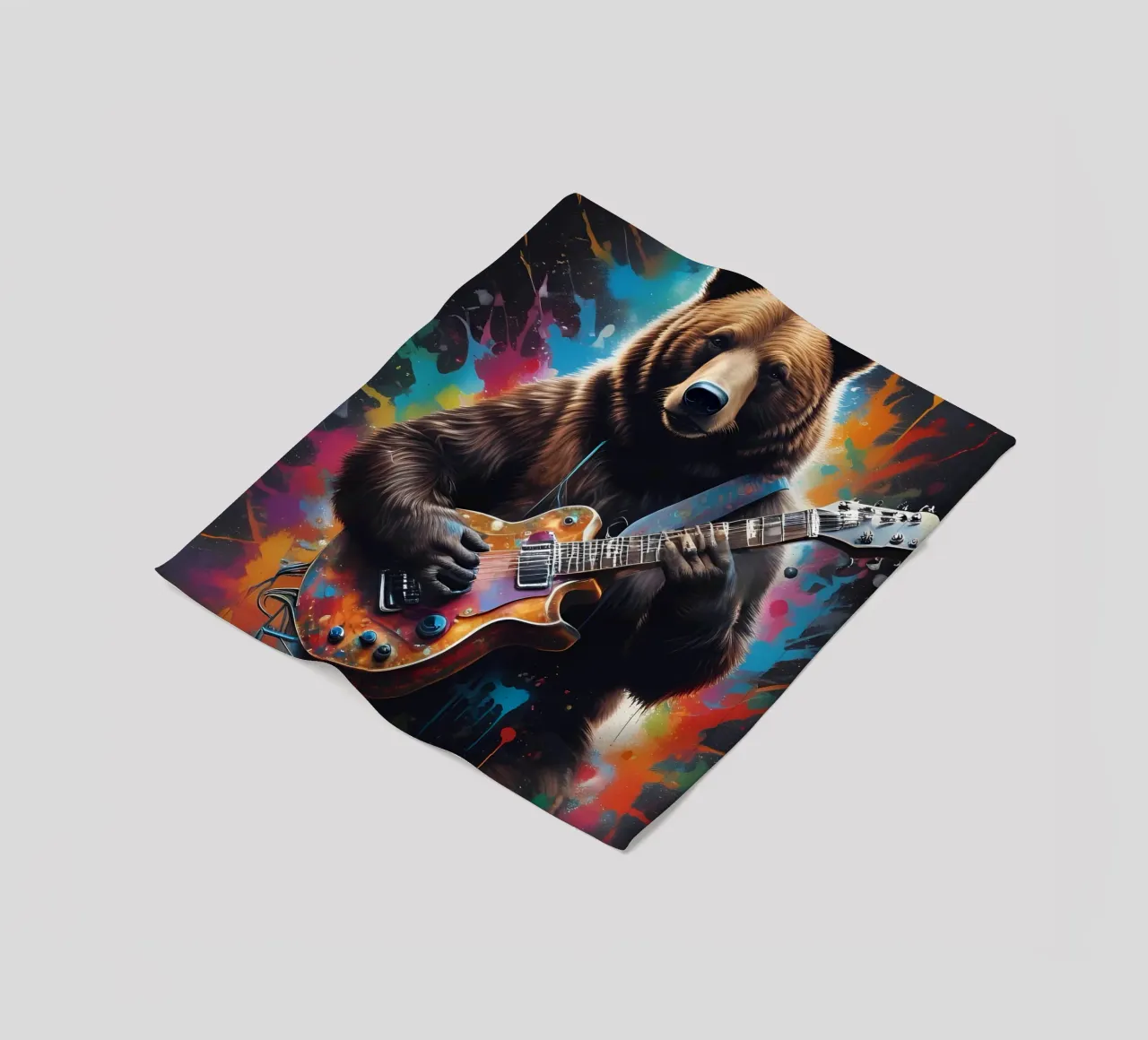 L'orso suona la chitarra coperta in pile da MakArena