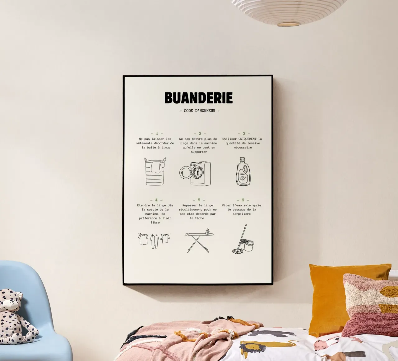 Code d'honneur de la buanderie plexiglas de Idées & Création