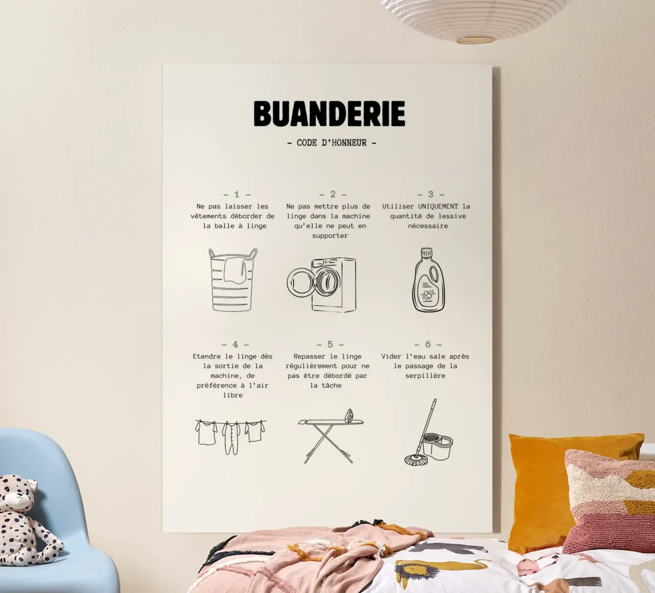 Code d'honneur de la buanderie plexiglas de Idées & Création