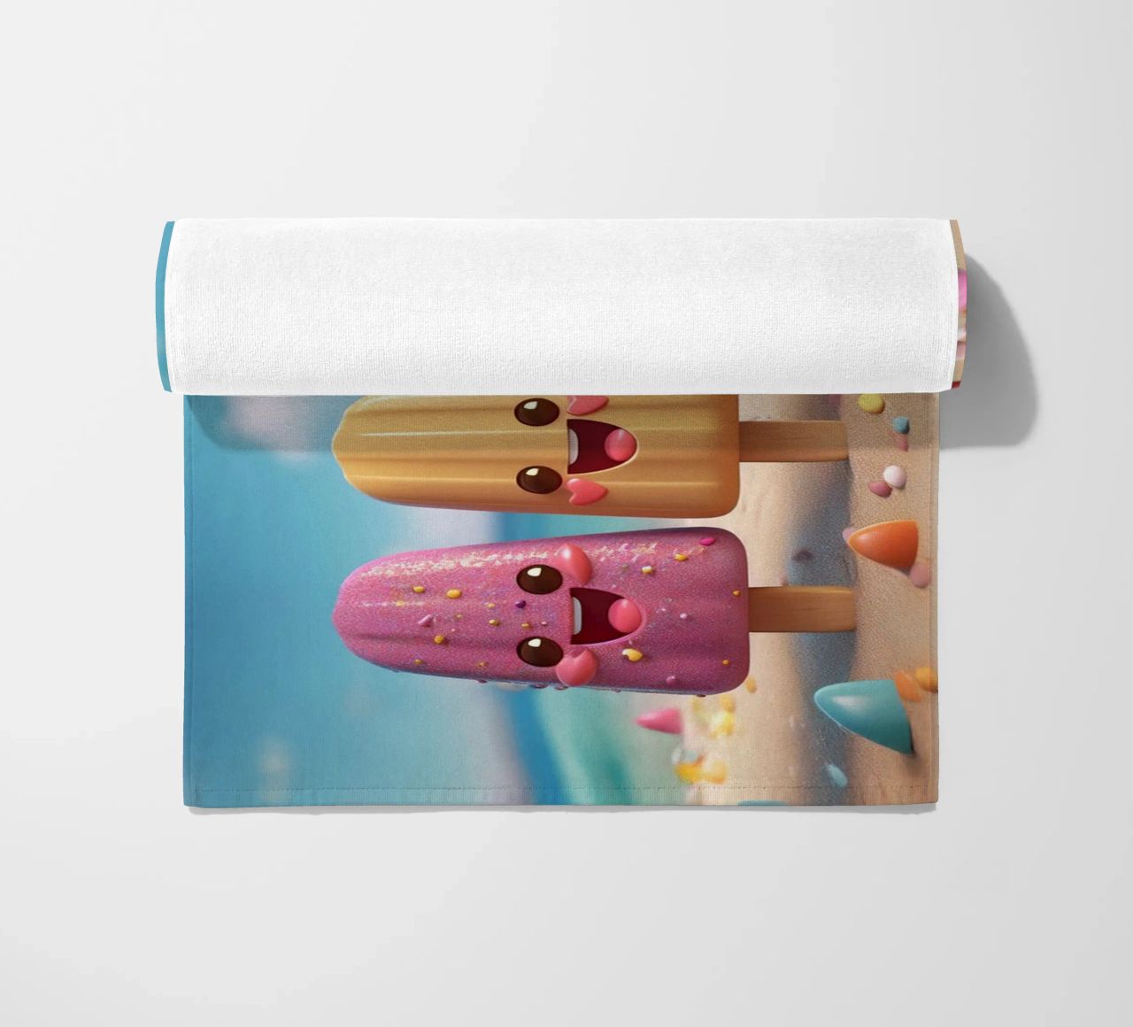 Sparkly Kawaii Ice Pops Beach Towel toalla de playa de Hightown Design