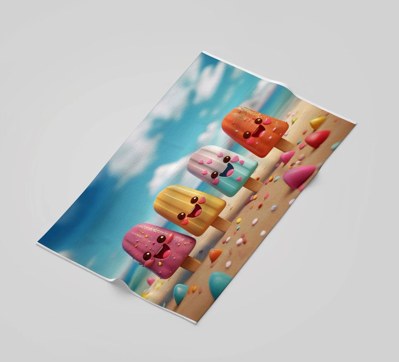Sparkly Kawaii Ice Pops Beach Towel toalla de playa de Hightown Design