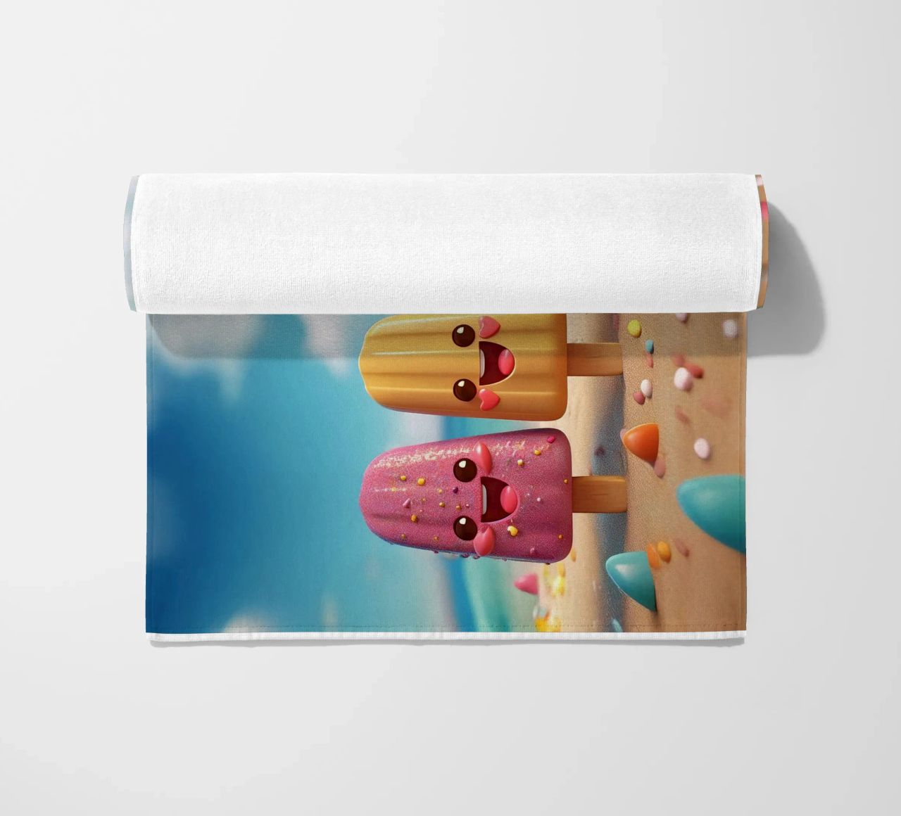 Sparkly Kawaii Ice Pops Beach Towel toalla de playa de Hightown Design