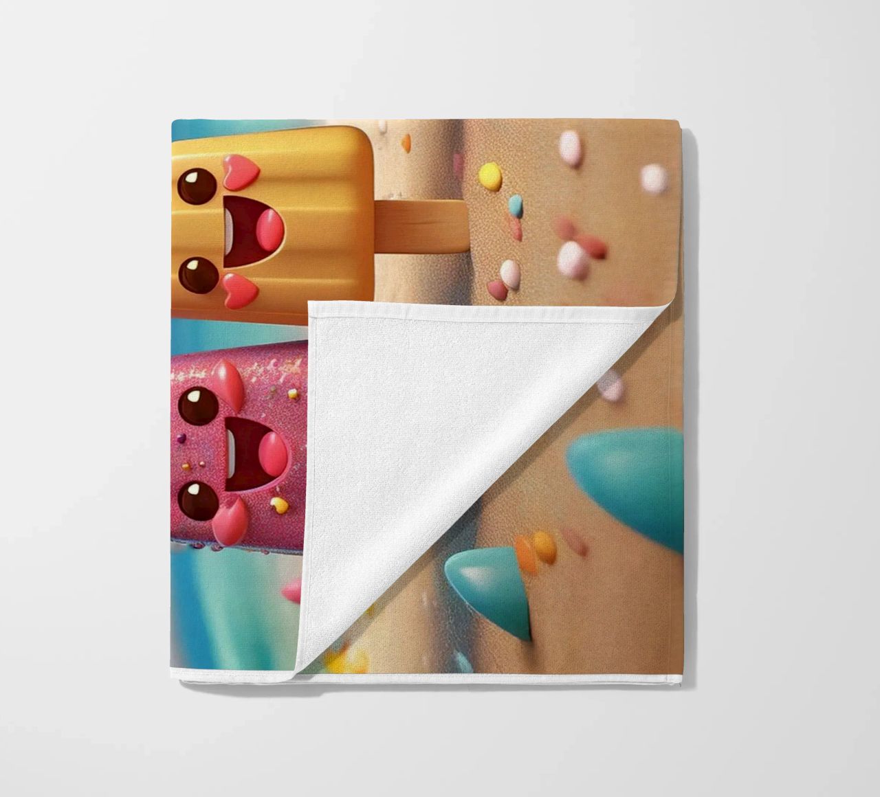 Sparkly Kawaii Ice Pops Beach Towel toalla de playa de Hightown Design
