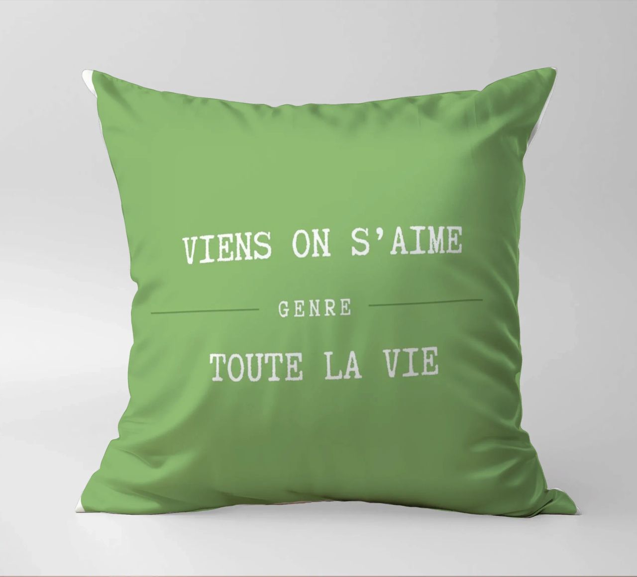 Viens on s'aime (vert) cuscino da Idées & Création