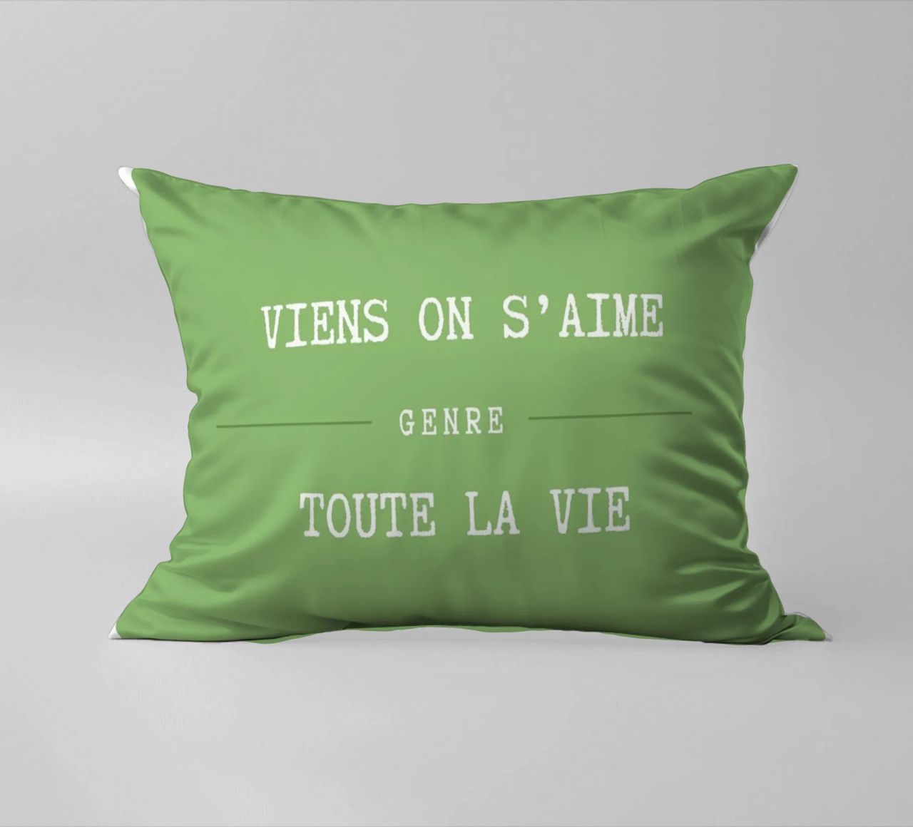 Viens on s'aime (vert) cuscino da Idées & Création