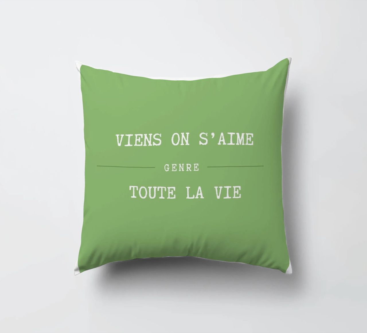 Viens on s'aime (vert) cuscino da Idées & Création