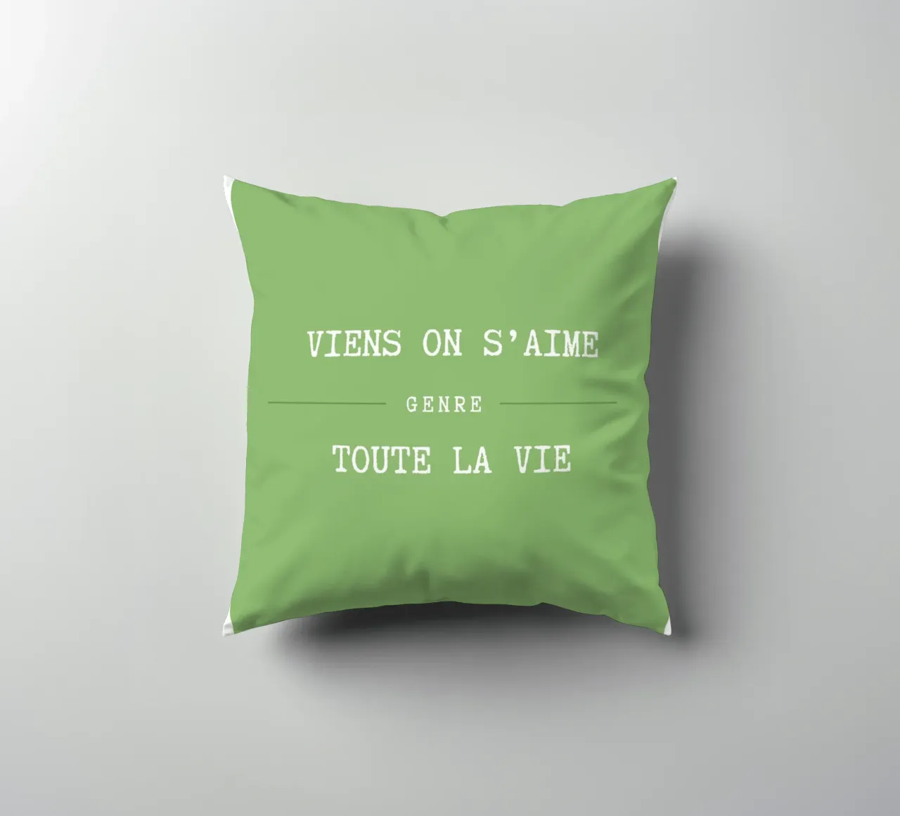 Viens on s'aime (vert) cojín de Idées & Création