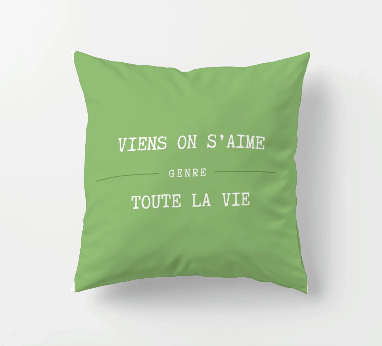 Viens on s'aime (vert) cuscino da Idées & Création