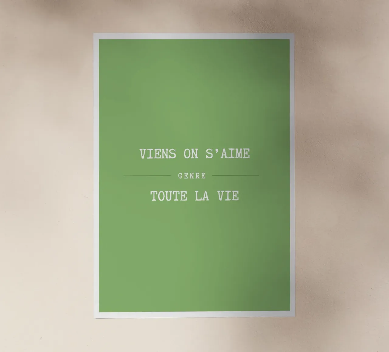 Viens on s'aime (vert) pellicola backlit da Idées & Création