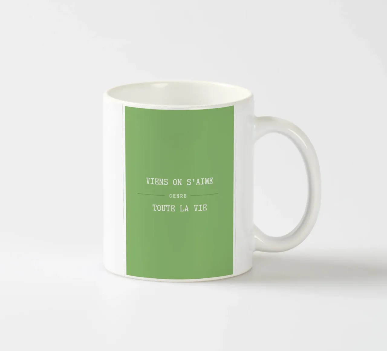 Viens on s'aime (vert) keramische mok van Idées & Création