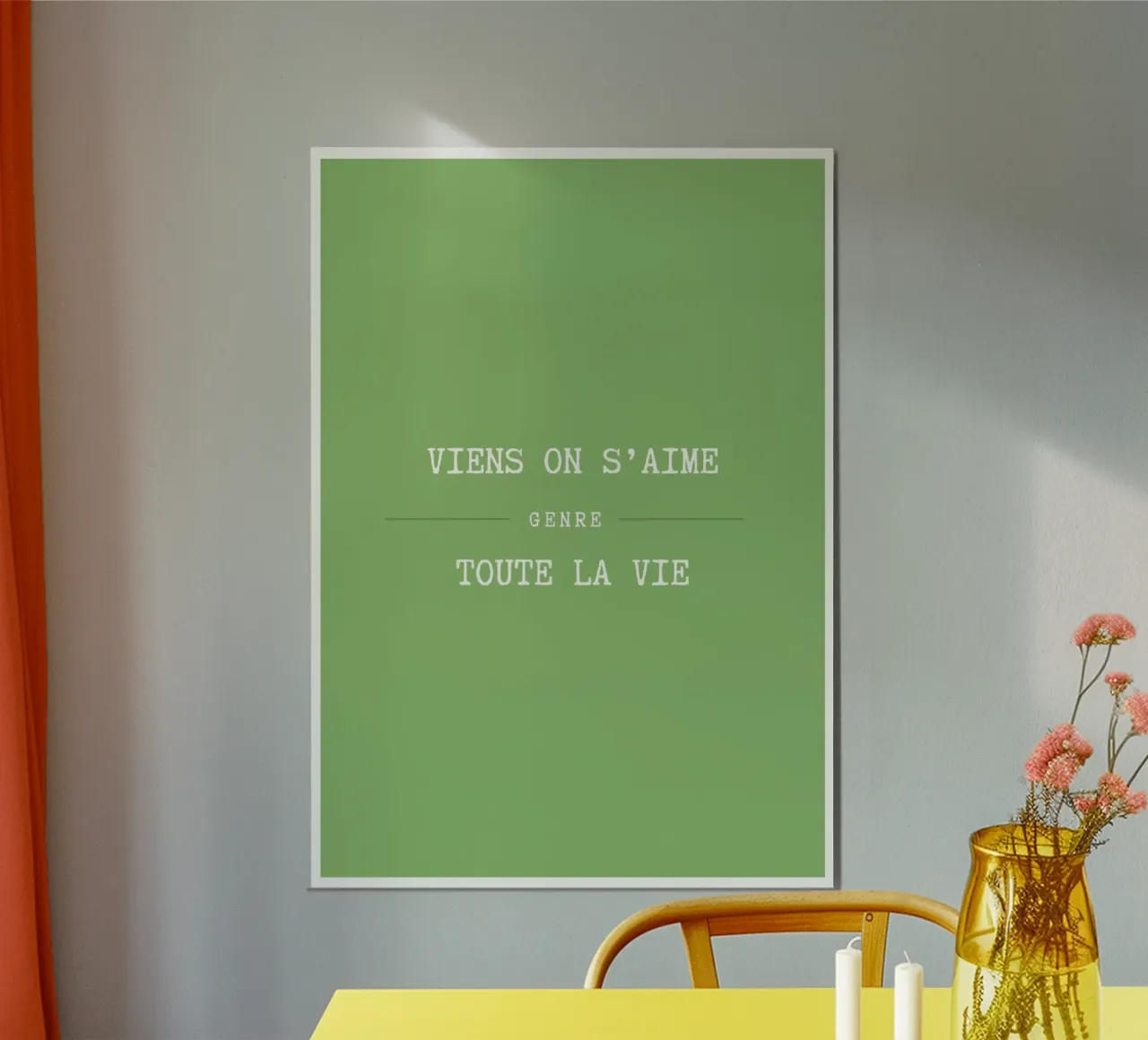 Viens on s'aime (vert) alluminio dibond da Idées & Création