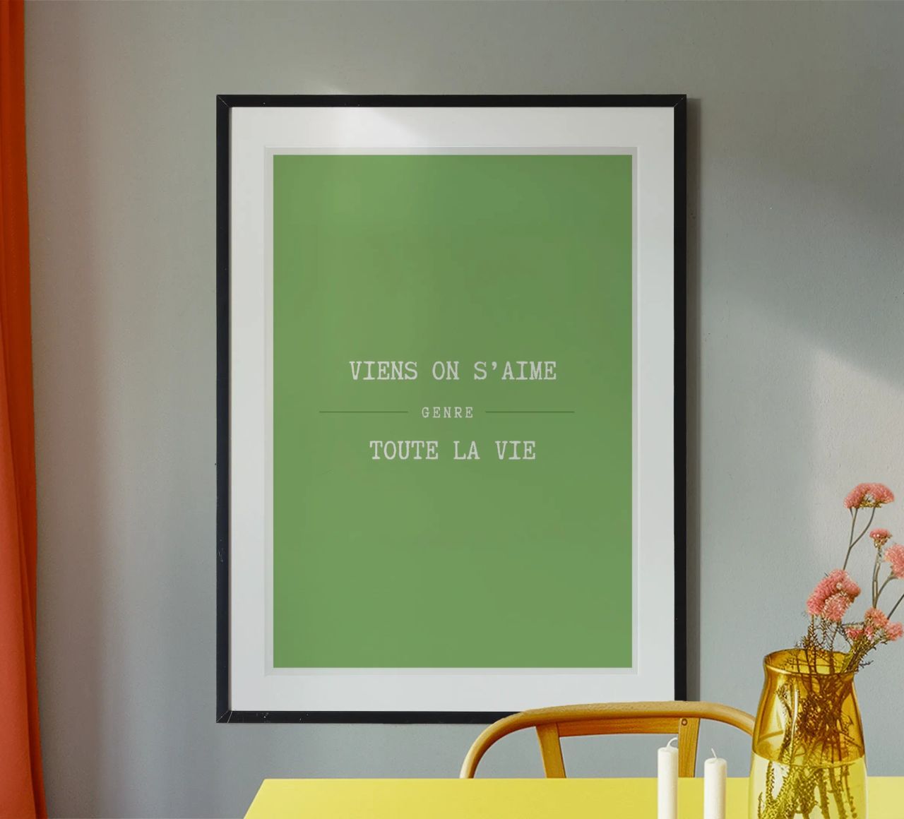 Viens on s'aime (vert) carta hahnemühle da Idées & Création