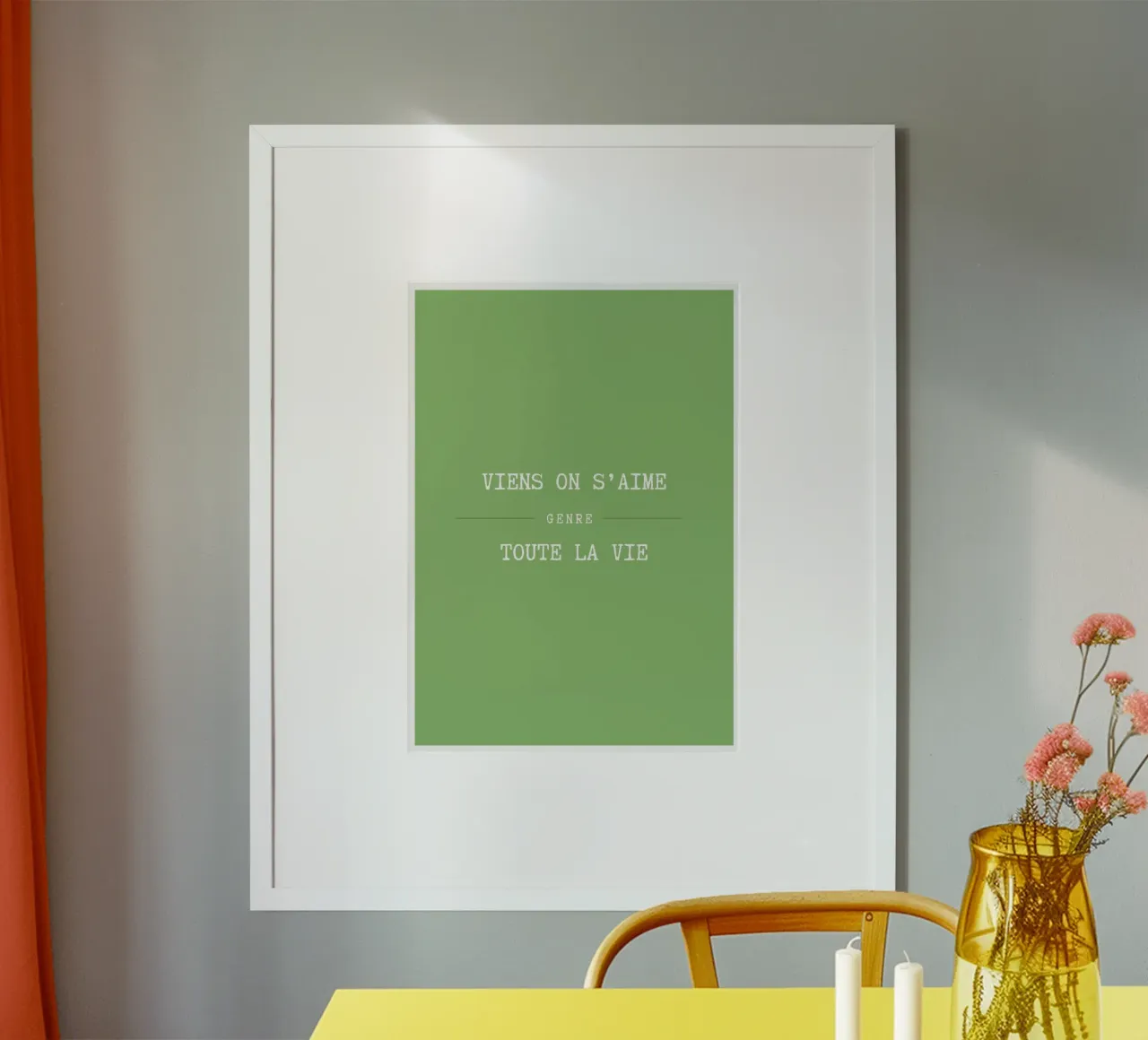 Viens on s'aime (vert) poster da Idées & Création