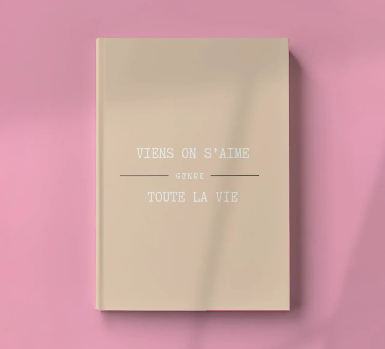 Viens on s'aime (Rose) carnet de notes de Idées & Création