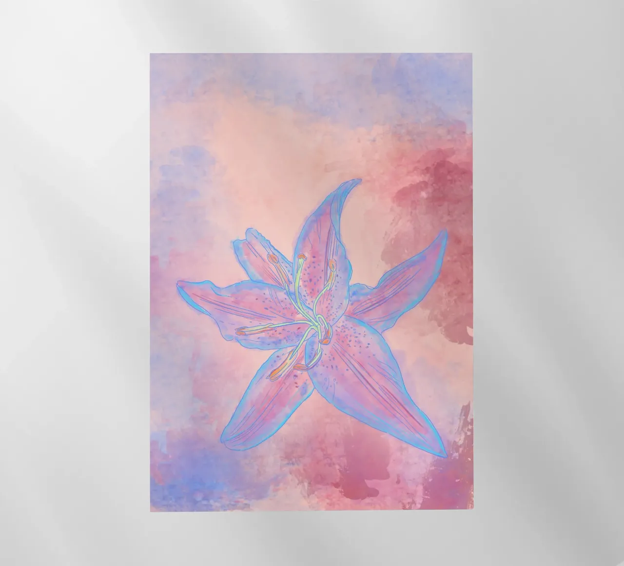 Hibiscus flower for a tropical vibes, colorful & psychedelic pellicola backlit da janine.aigner.work