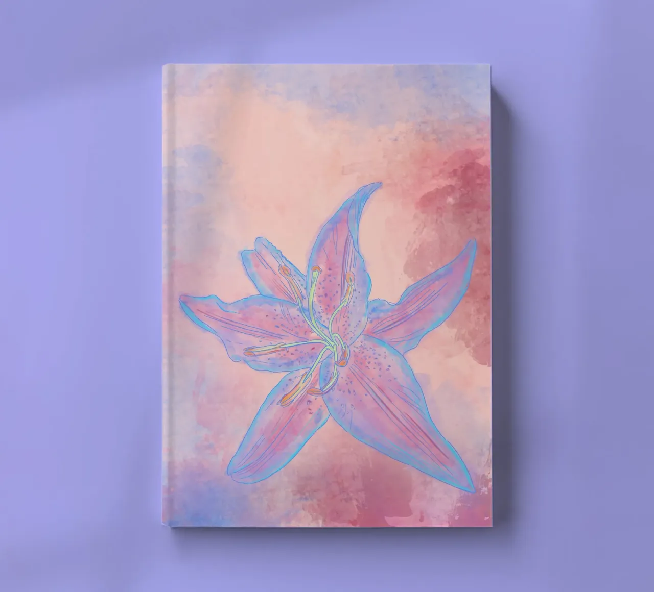 Hibiscus flower for a tropical vibes, colorful & psychedelic notebook by janine.aigner.work