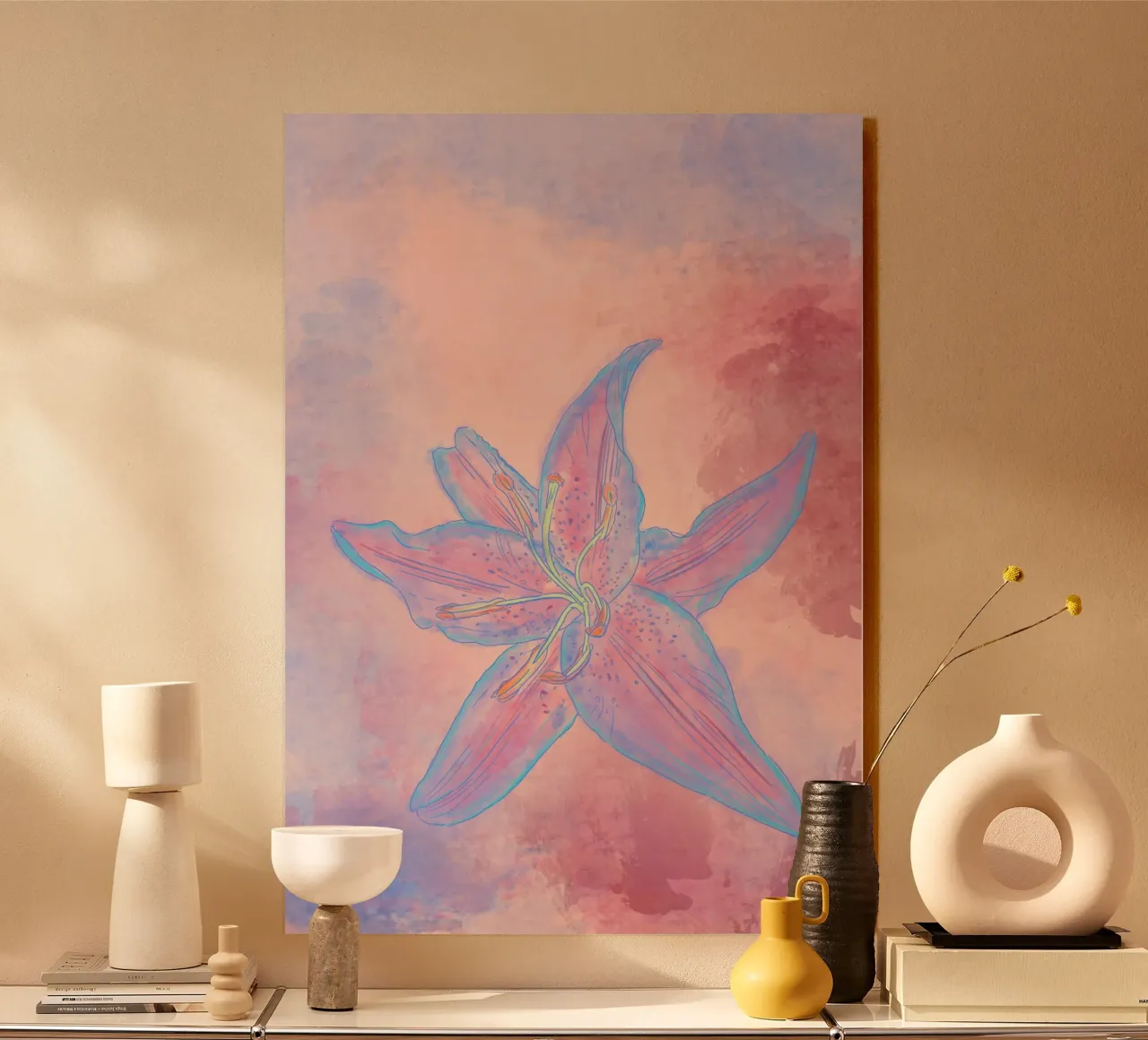Hibiscus flower for a tropical vibes, colorful & psychedelic alluminio dibond da janine.aigner.work