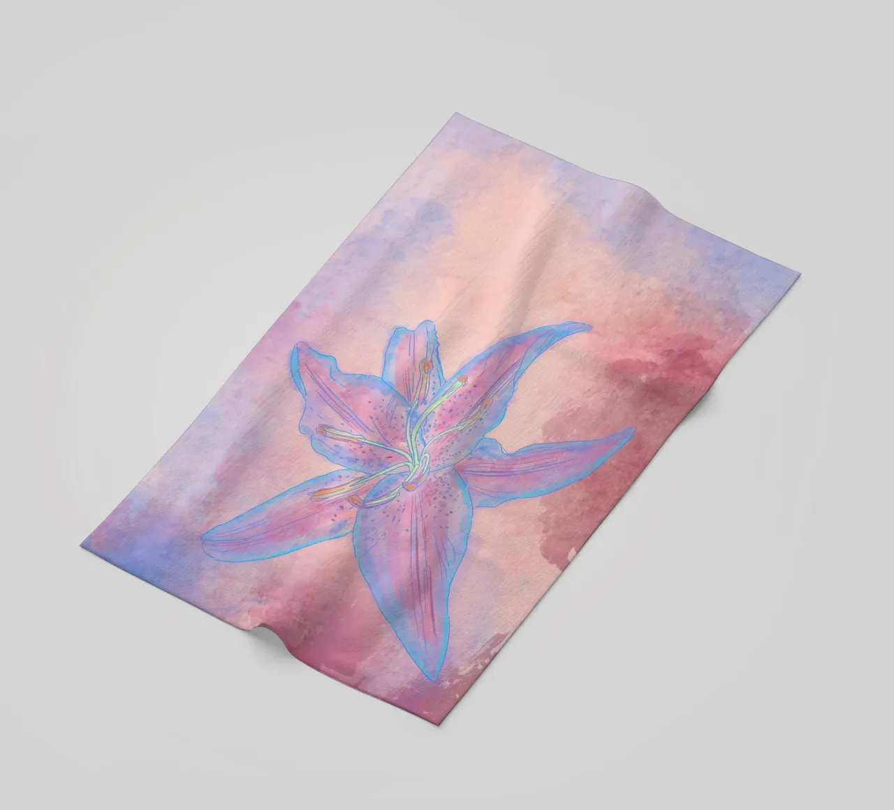 Hibiscus flower for a tropical vibes, colorful & psychedelic telo mare da janine.aigner.work