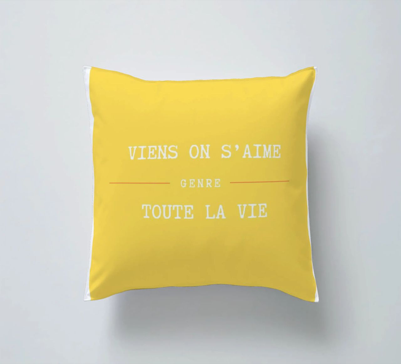 Viens on s'aime (Jaune) cuscino da Idées & Création