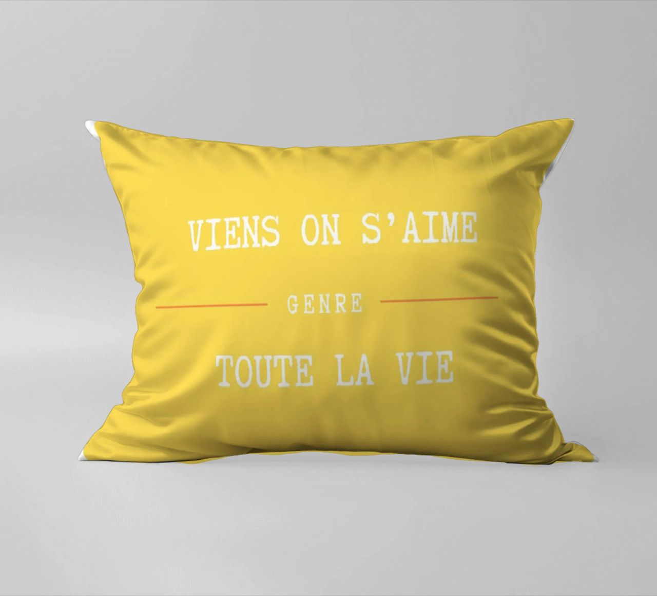 Viens on s'aime (Jaune) cuscino da Idées & Création