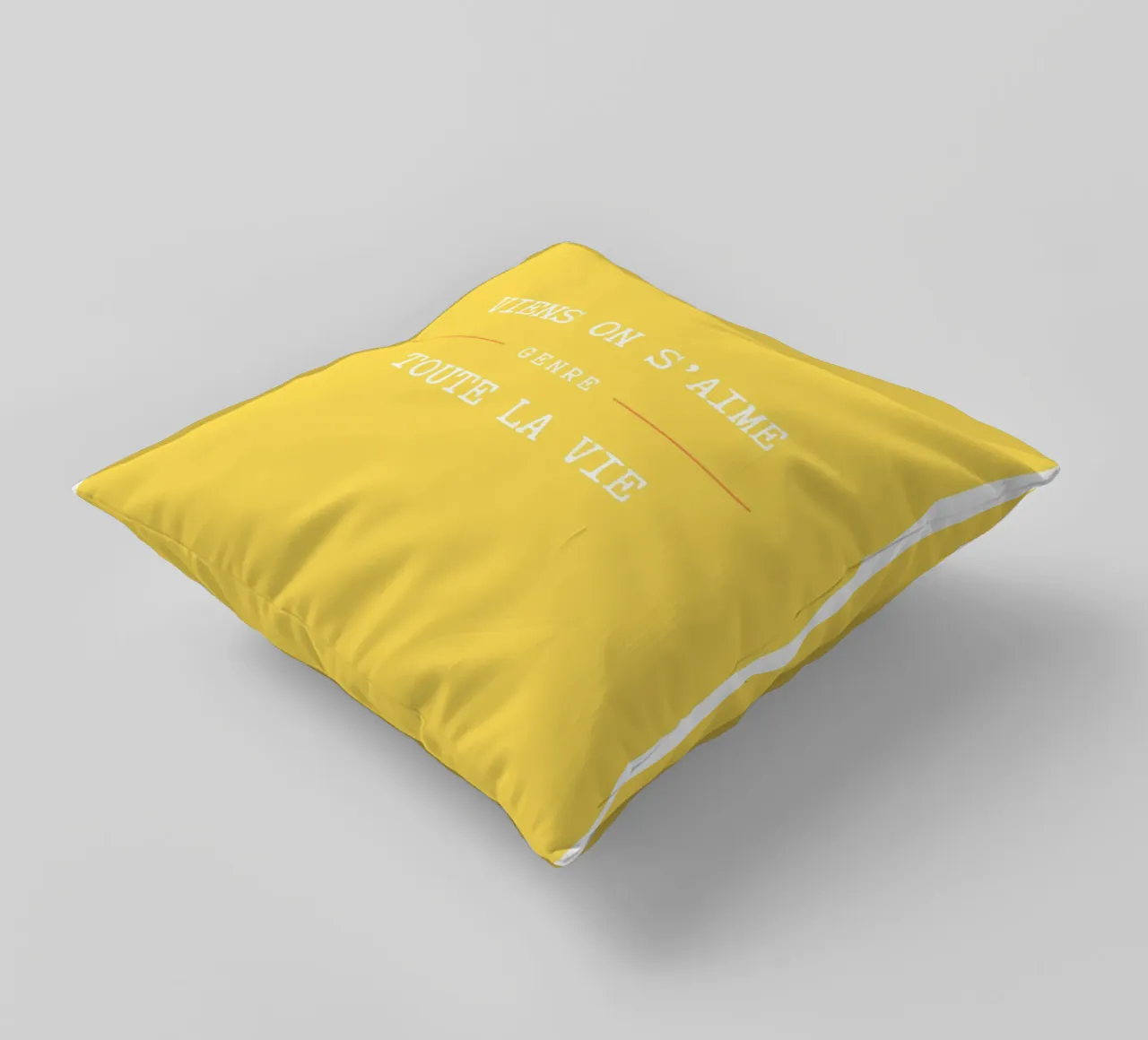 Viens on s'aime (Jaune) decorative cushion by Idées & Création