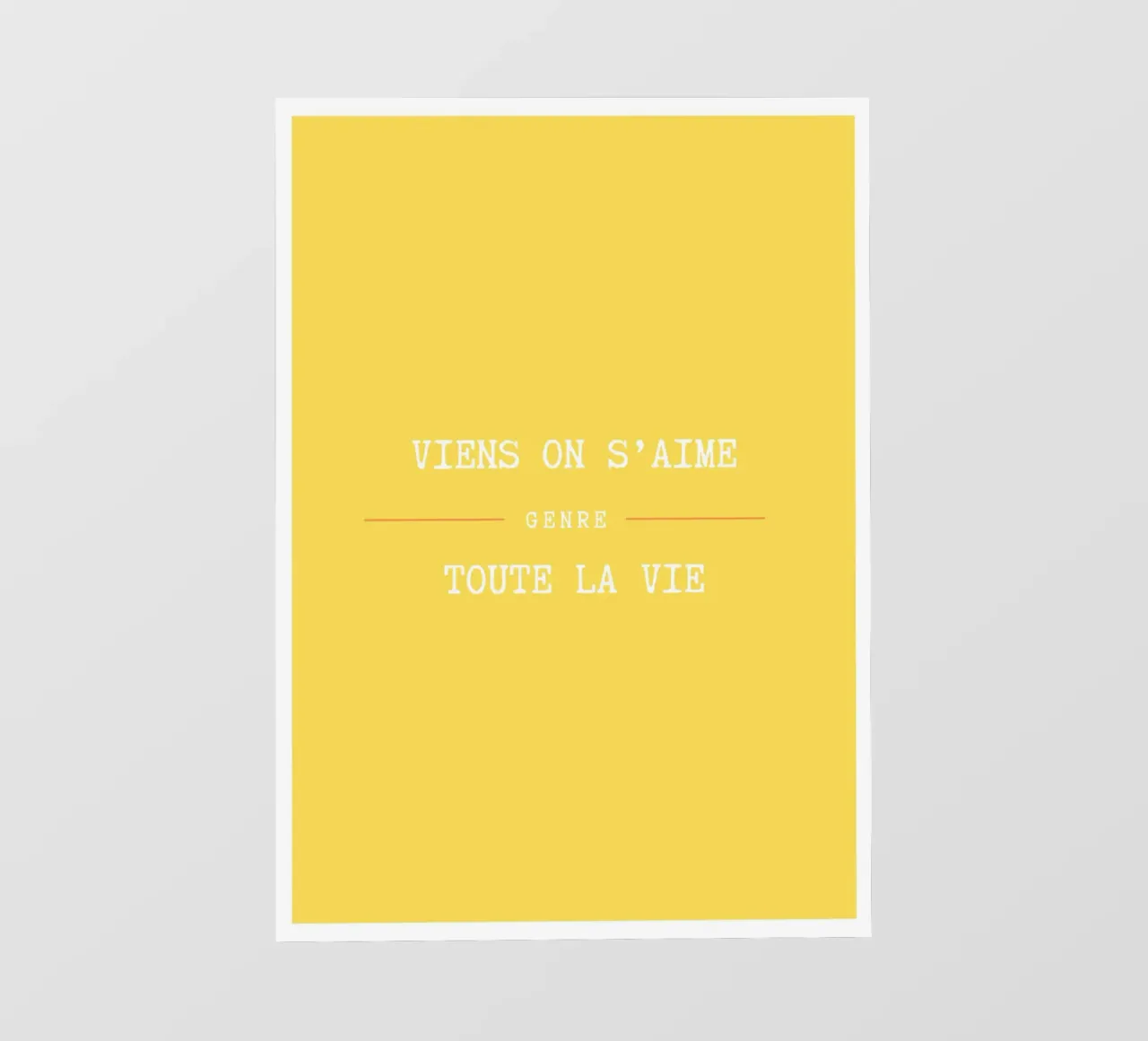 Viens on s'aime (Jaune) pellicola backlit da Idées & Création