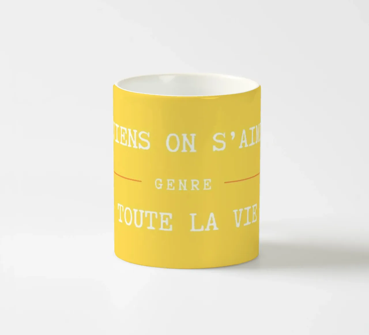 Viens on s'aime (Jaune) taza de cerámica de Idées & Création