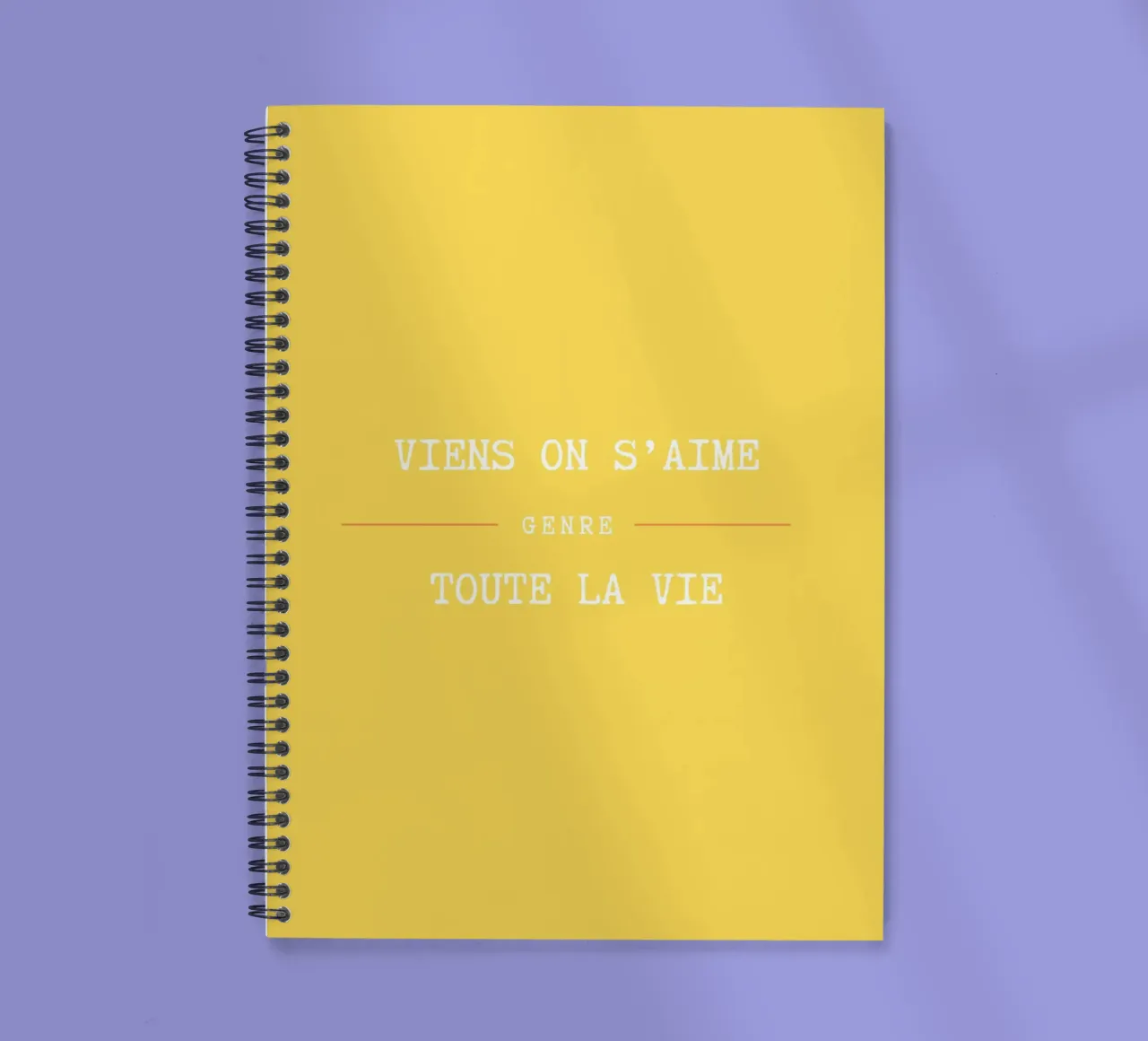 Viens on s'aime (Jaune) spiral notebook by Idées & Création