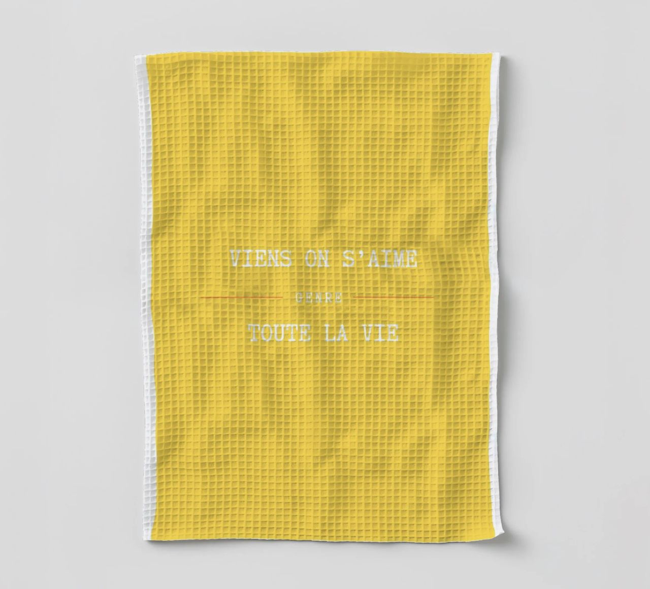 Viens on s'aime (Jaune) canovaccio da cucina da Idées & Création