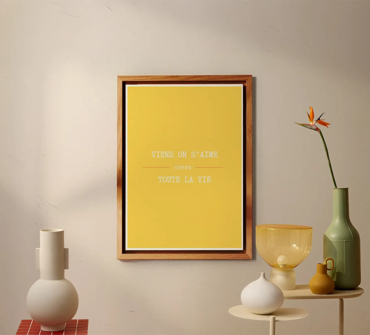 Viens on s'aime (Jaune) alluminio dibond da Idées & Création