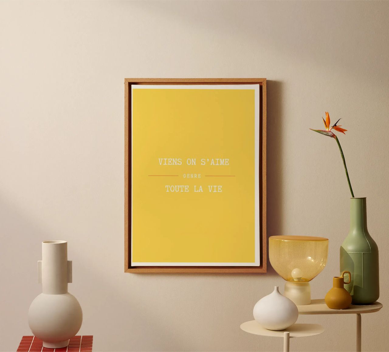 Viens on s'aime (Jaune) tela da Idées & Création