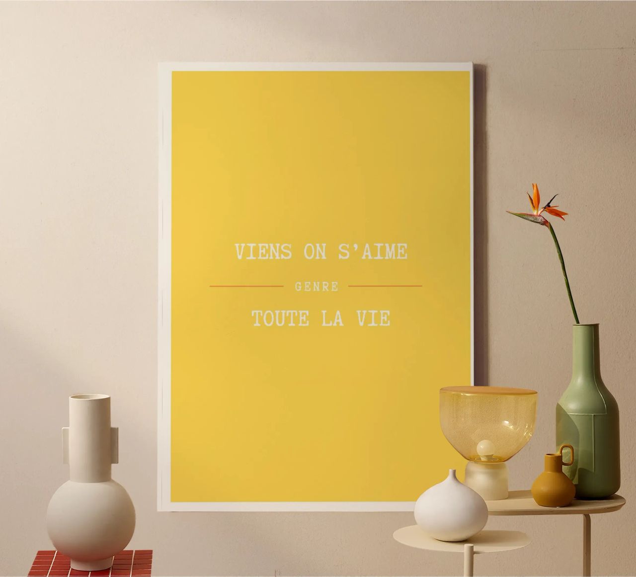 Viens on s'aime (Jaune) tela da Idées & Création