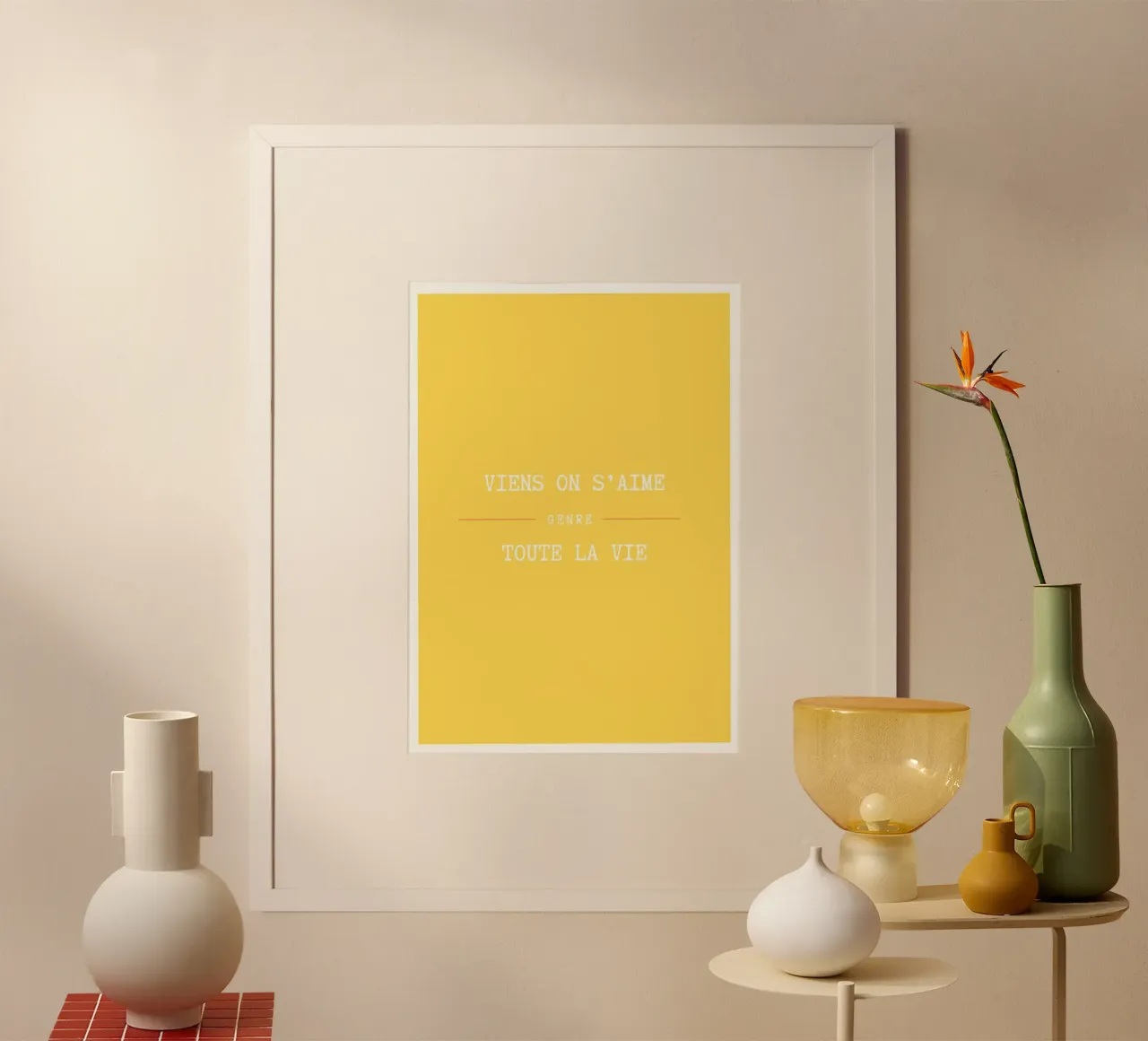 Viens on s'aime (Jaune) poster da Idées & Création