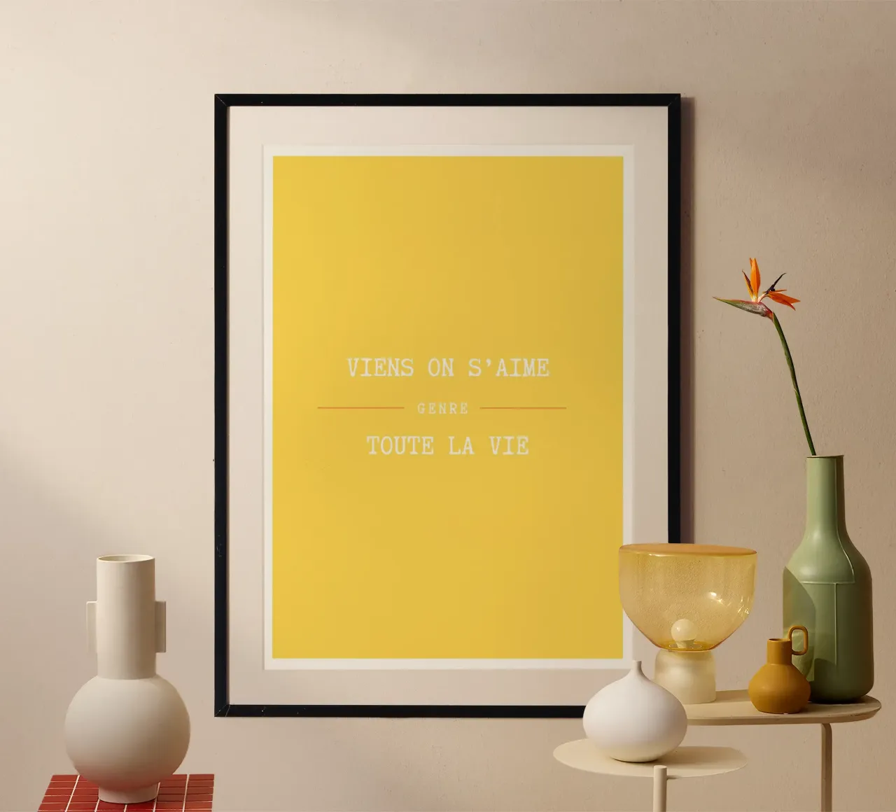 Viens on s'aime (Jaune) poster da Idées & Création