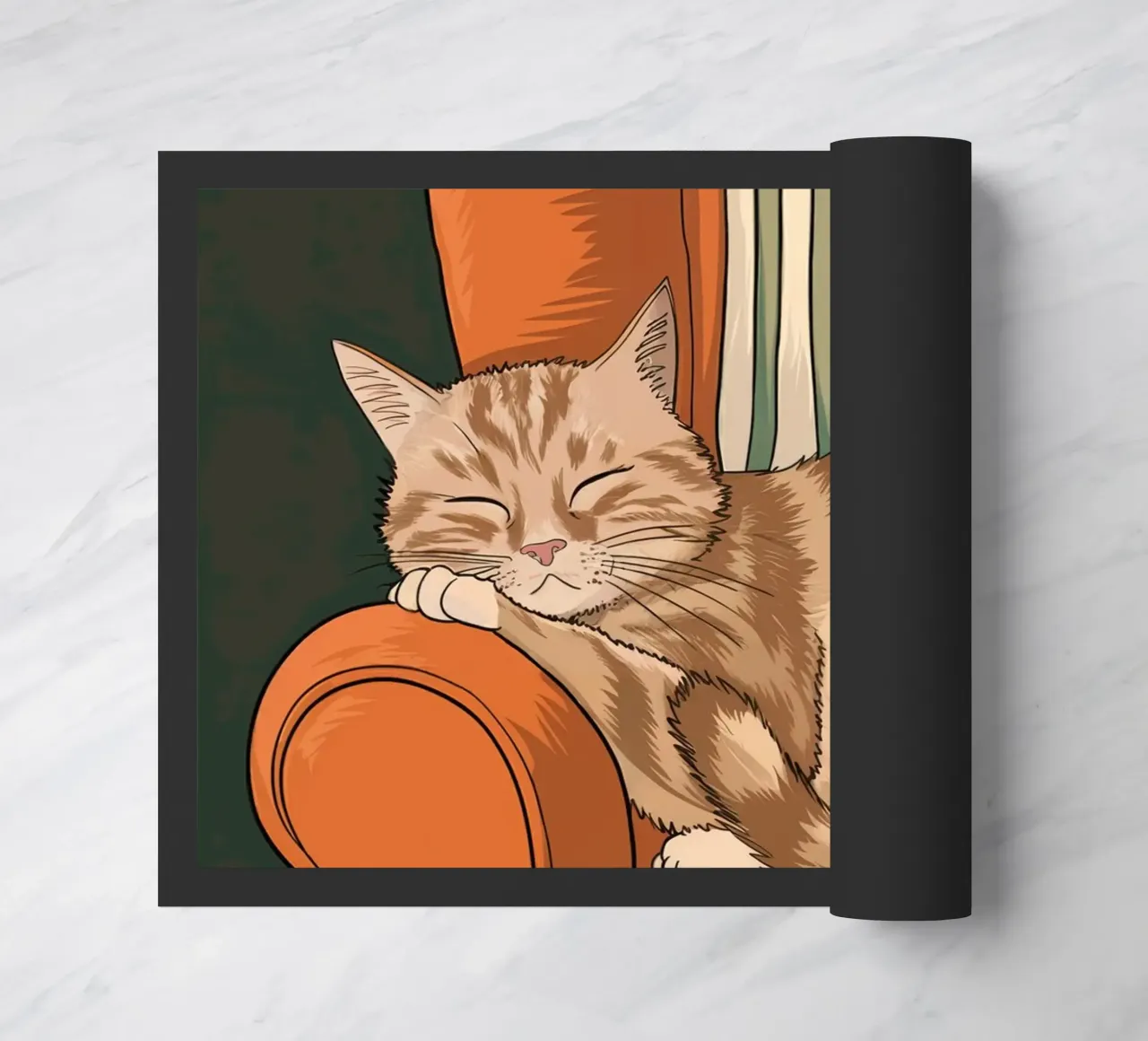 Gatto che dorme su una sedia zerbino da logic