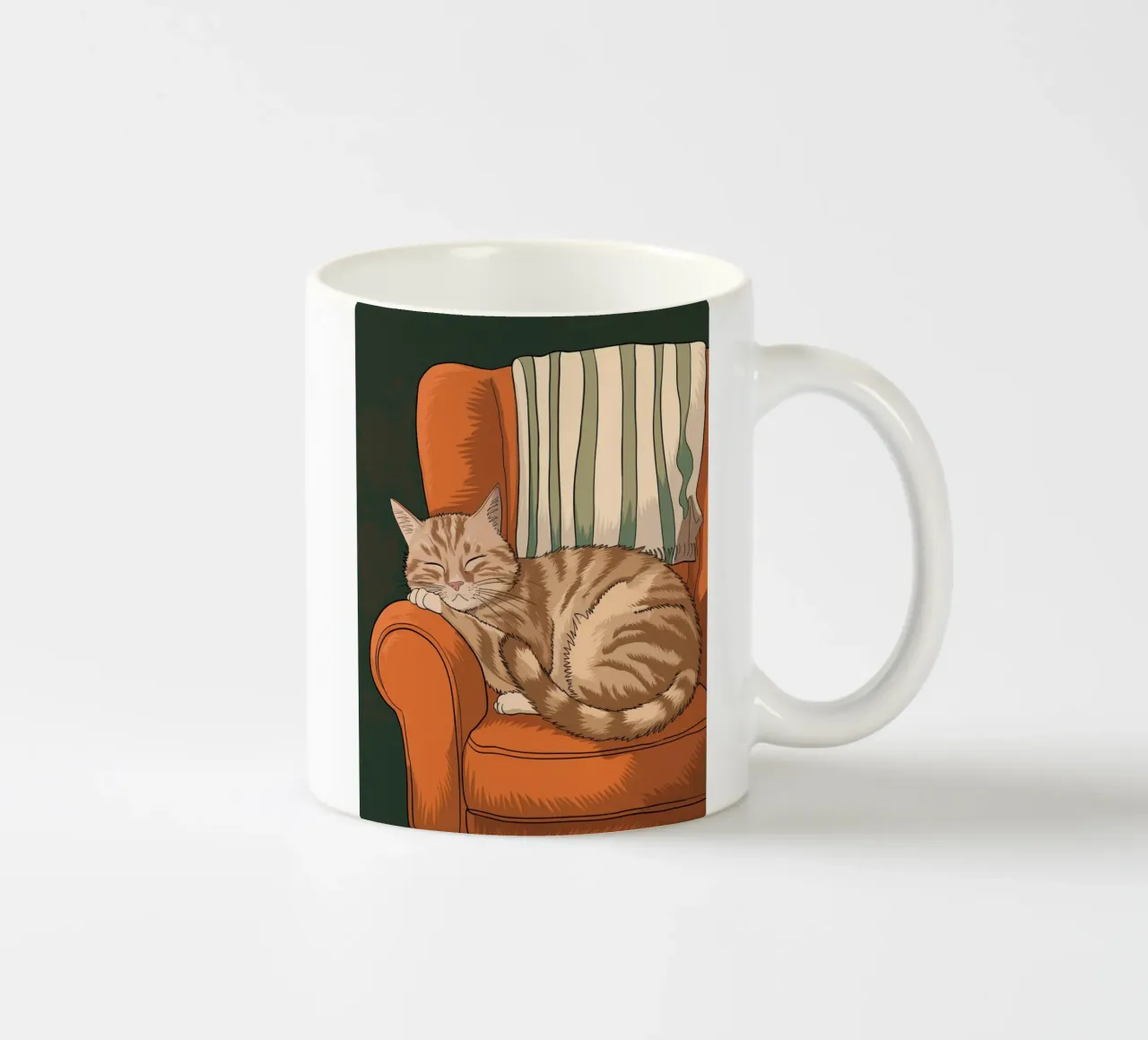 Gatto che dorme su una sedia tazza in ceramica da logic
