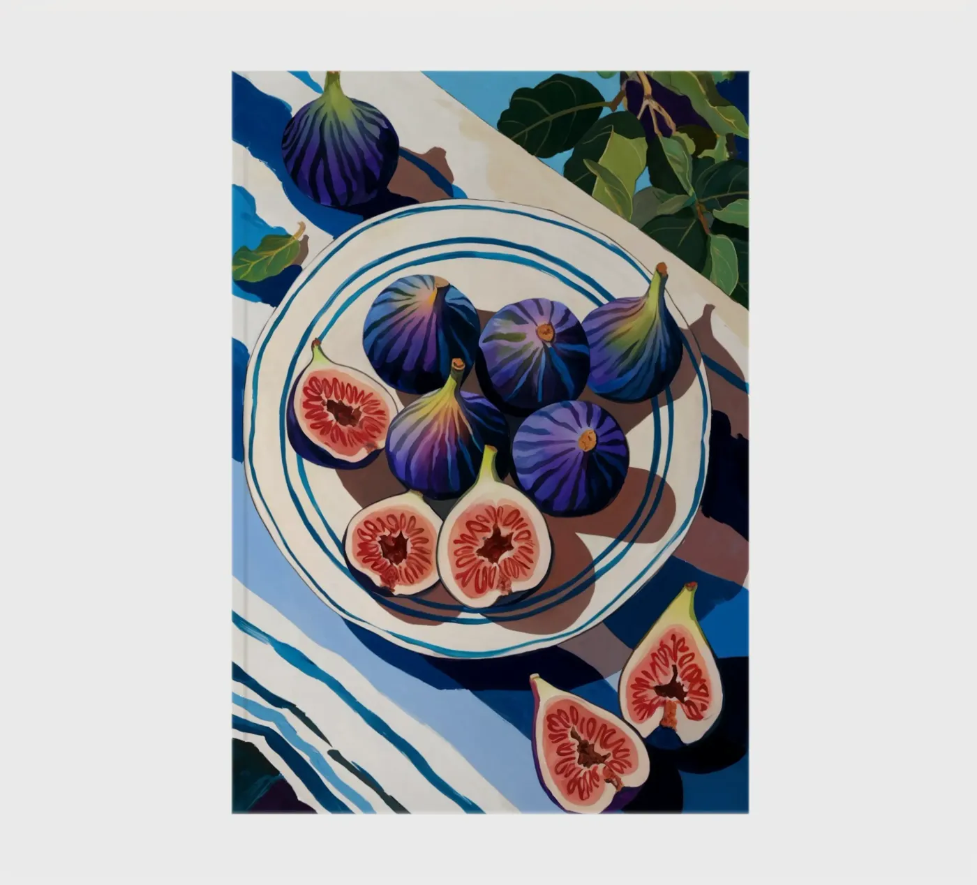 Fresh Figs Wall Art | Botanical Fruit Print notebook by logic