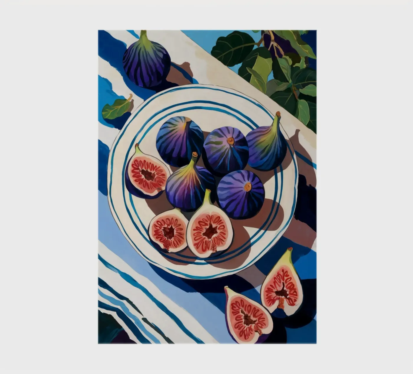Fresh Figs Wall Art | Botanical Fruit Print notebook by logic