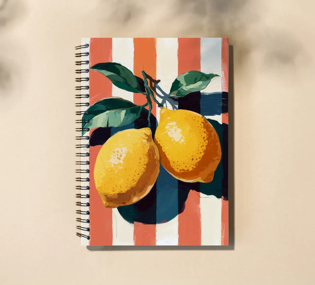Lemons On A Stripe spiral notebook by logic