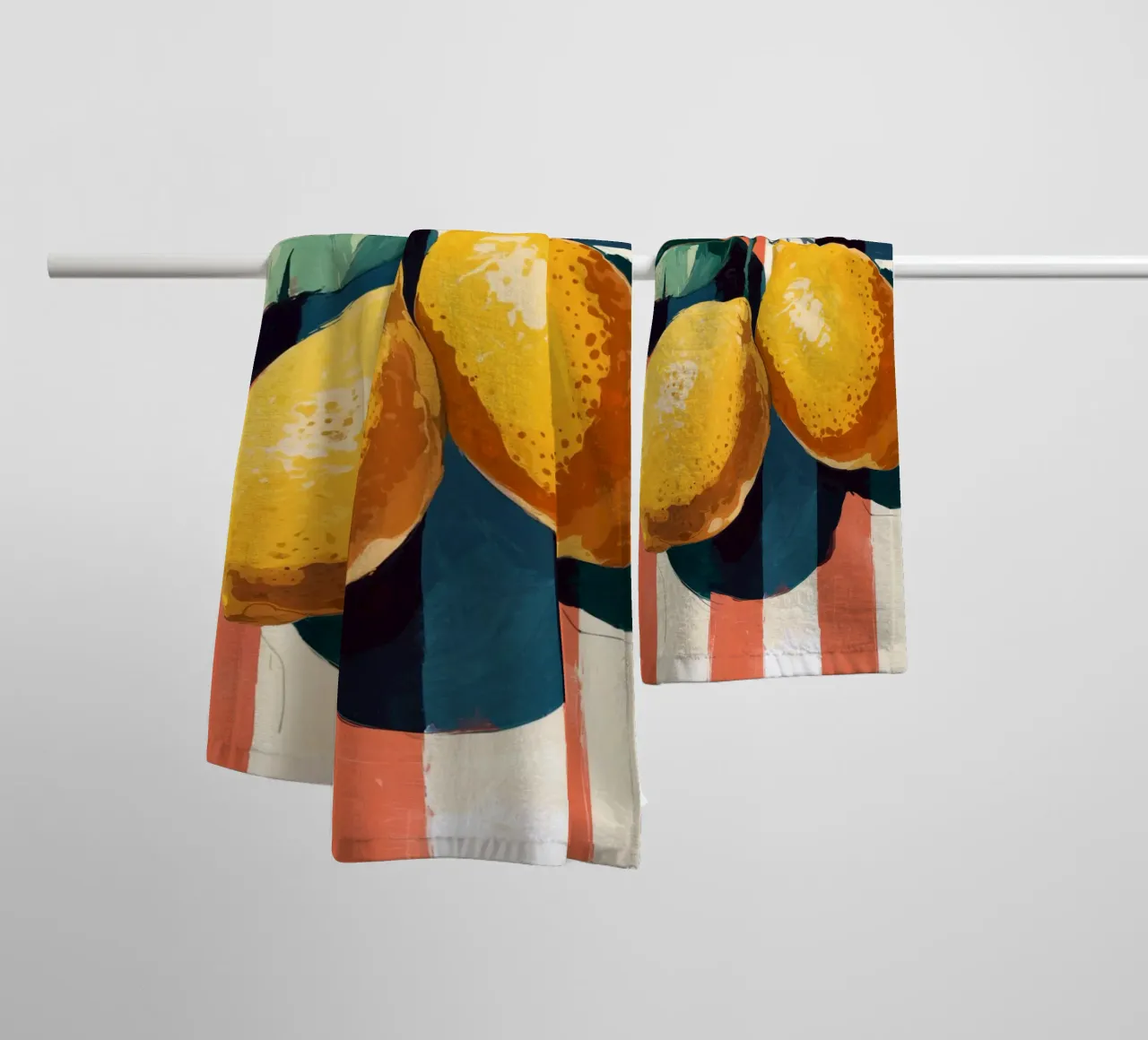 Limoni su una striscia asciugamano da bagno da logic