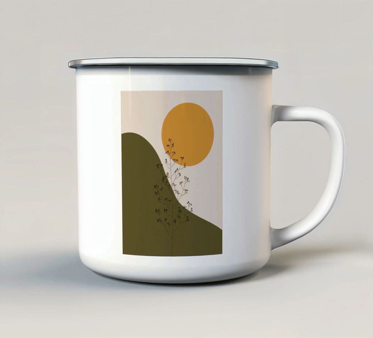 Albero al sole tazza in smalto da logic