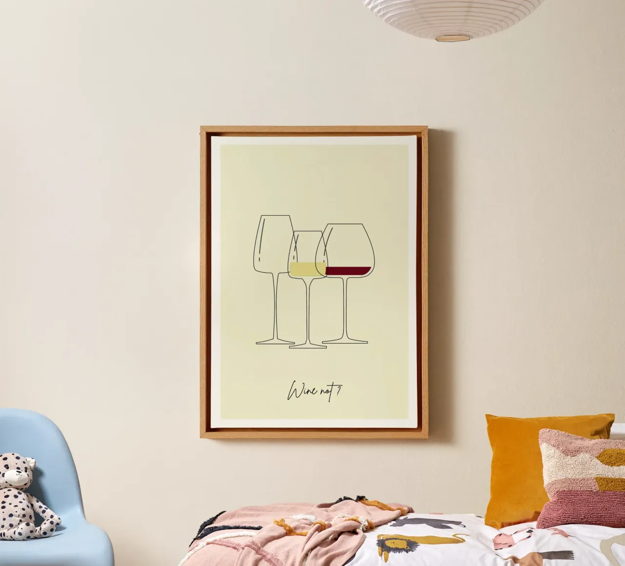 Wine not ? tela con Cornice a cassetta da Idées & Création