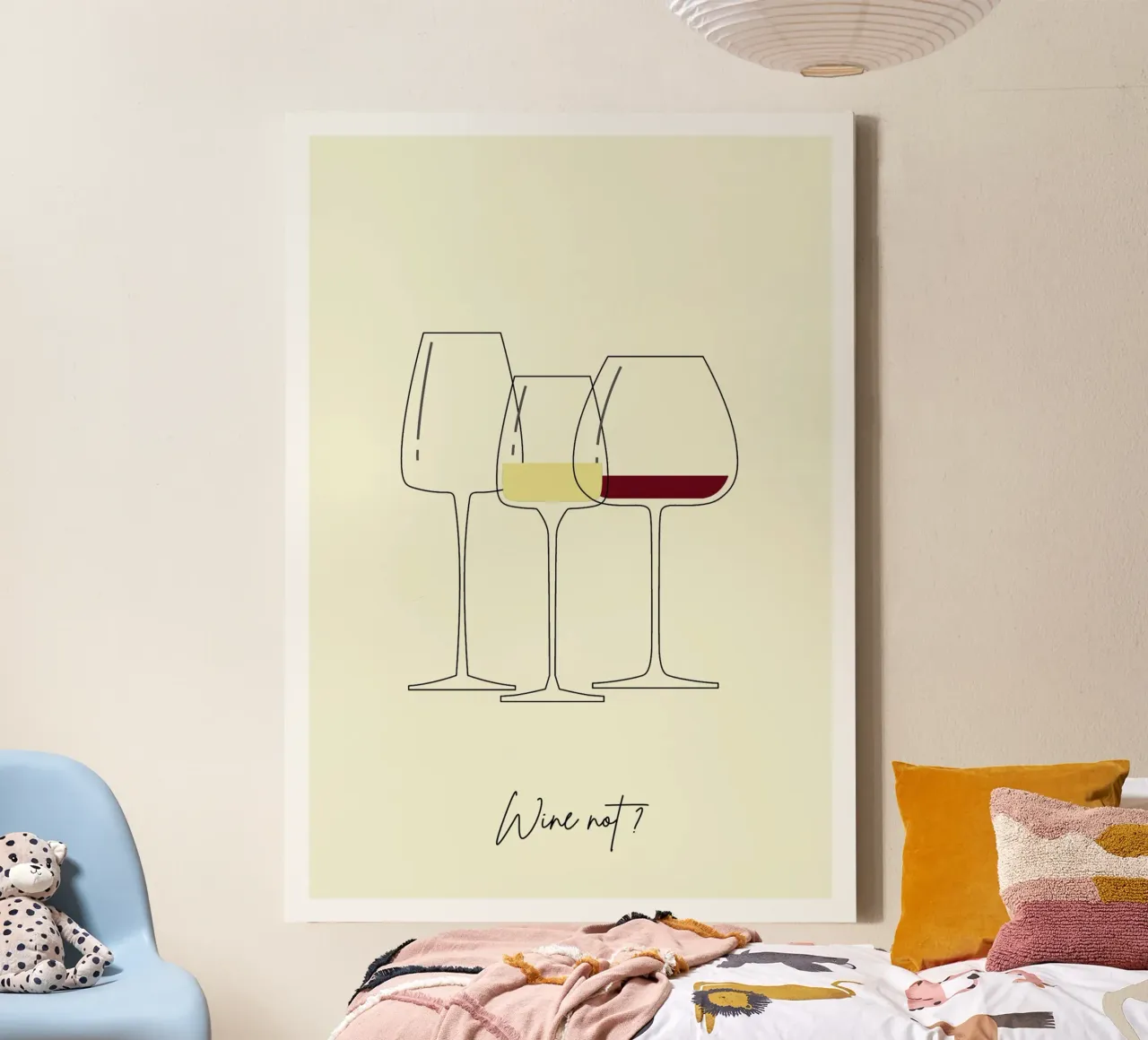 Wine not ? tela con Cornice a cassetta da Idées & Création