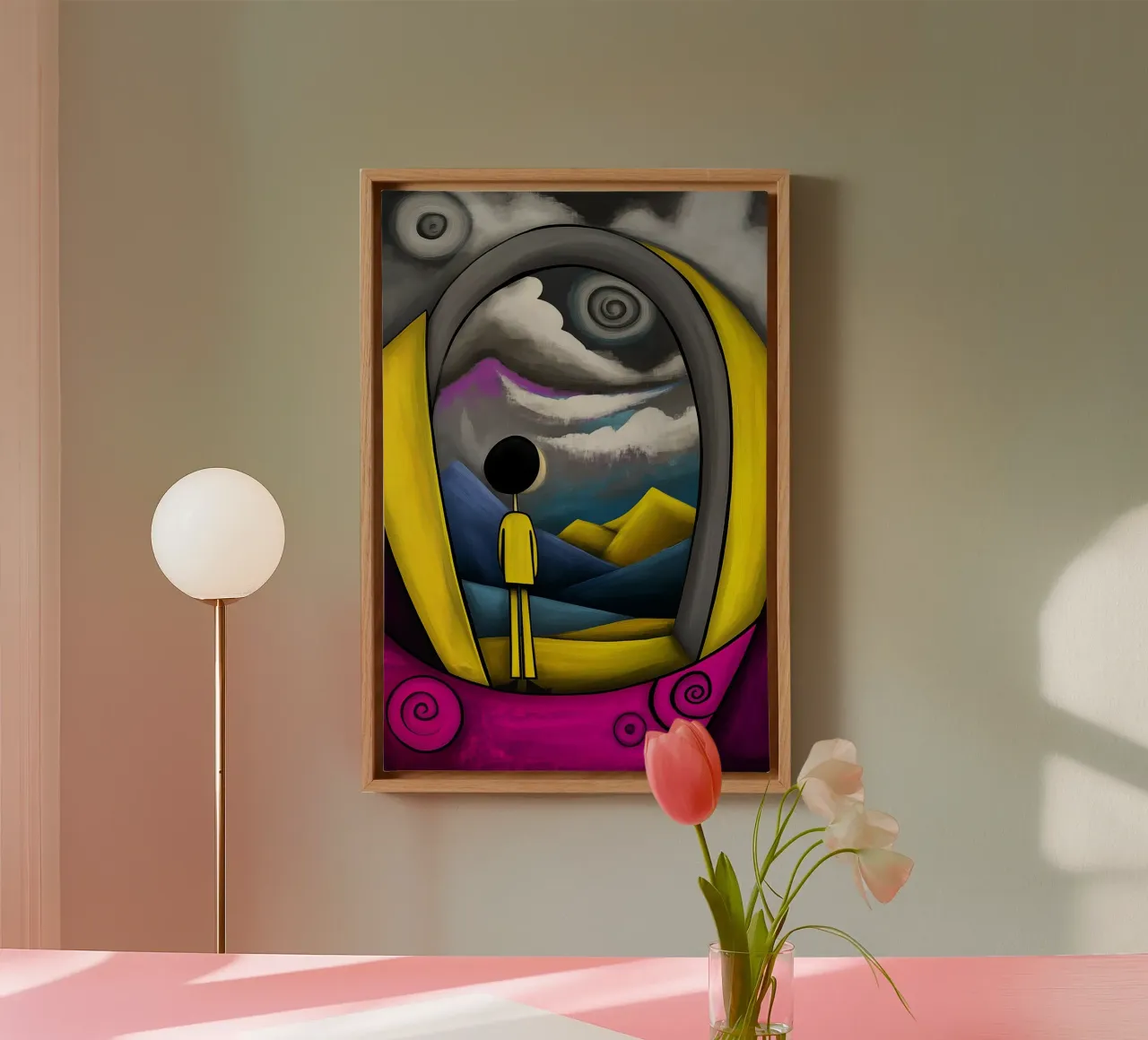 Gateway to the surreal world canvas with Floater frame by melipo-art