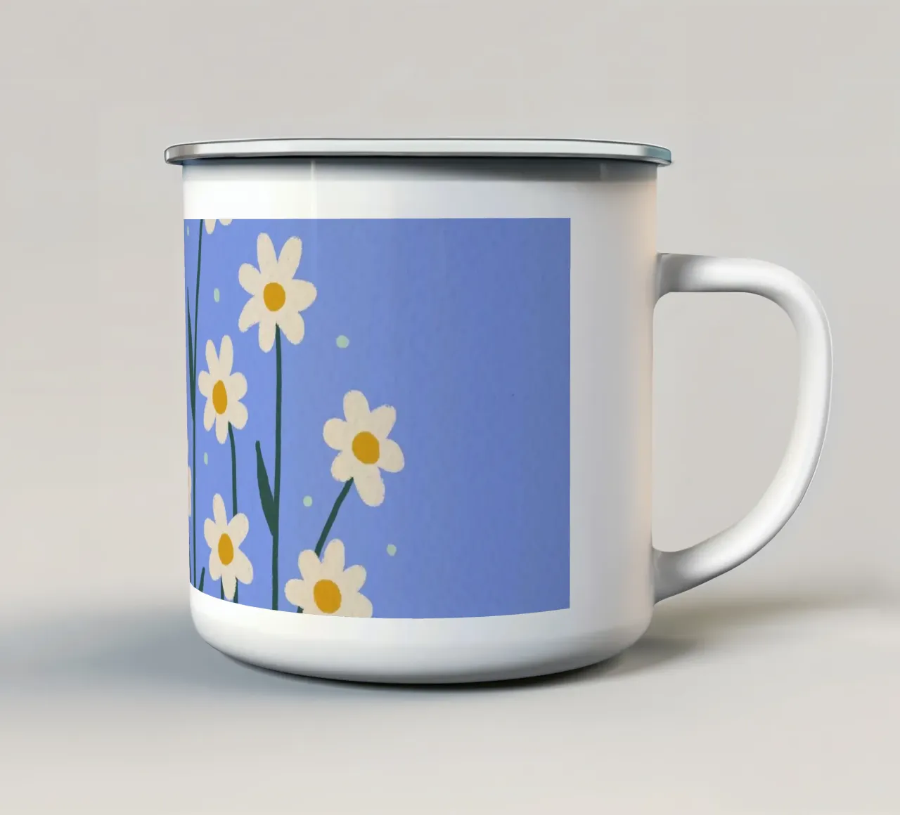 Margherite semplici - pervinca tazza in smalto da Wackapacka
