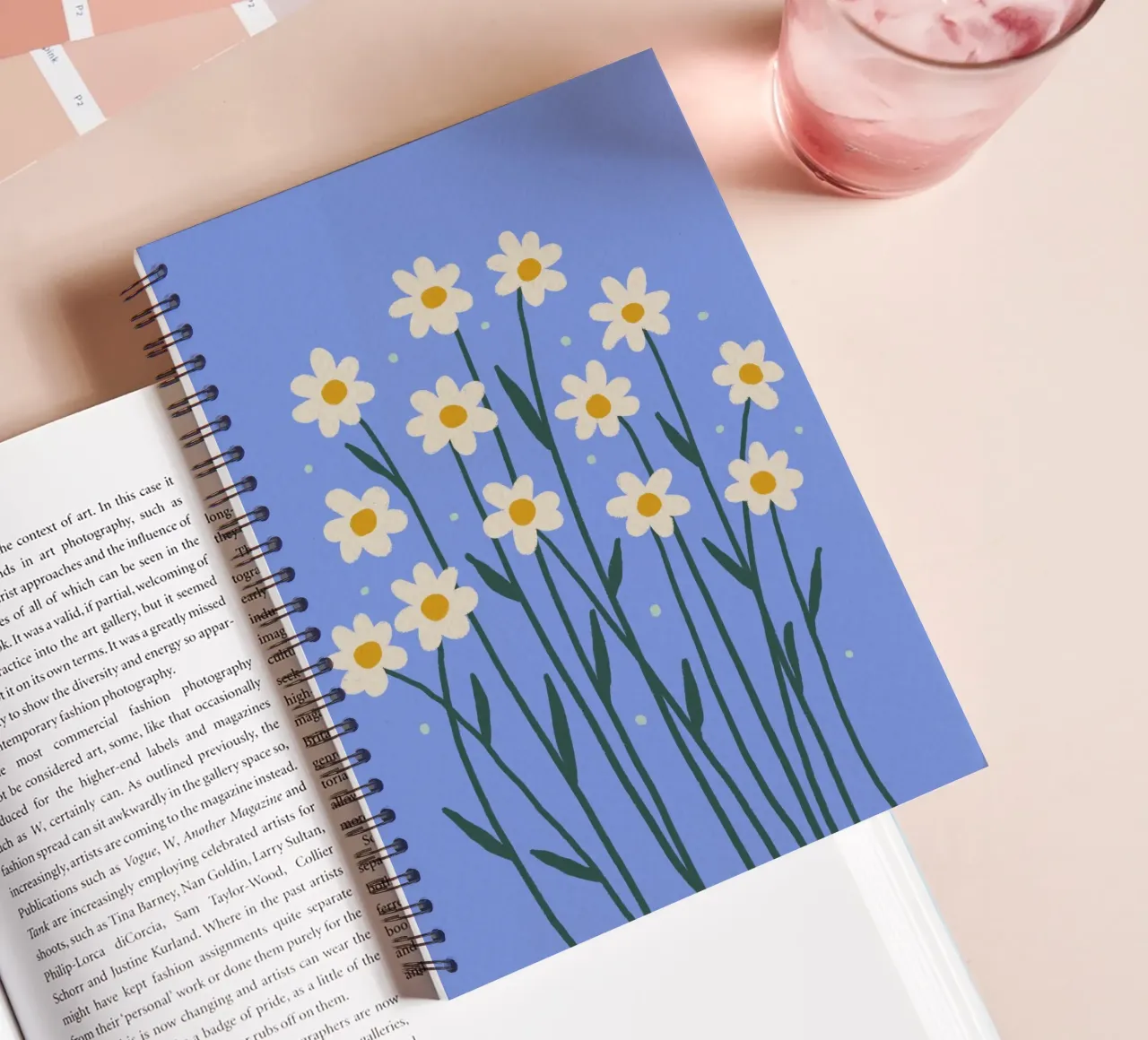 Simple daisies - periwinkle spiral notebook by Wackapacka