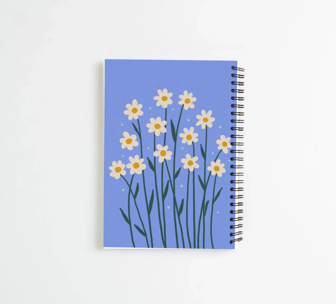 Simple daisies - periwinkle spiral notebook by Wackapacka